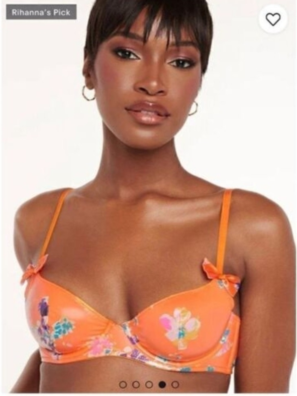 Savage X Fenty Orange Floral Underwire Bra
